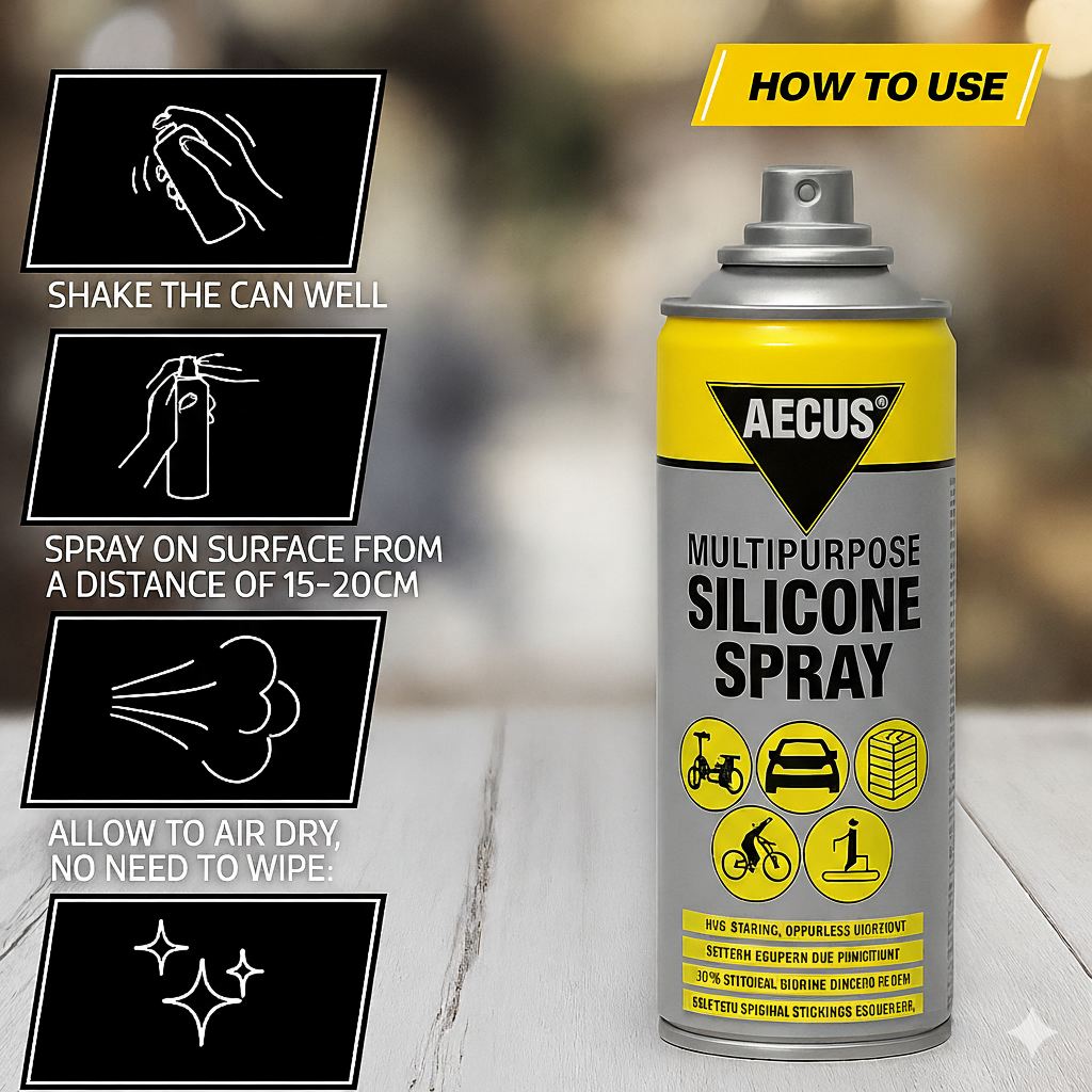 Multipurpose Silicone Spray for Car & Home – Lubricant, Protector & Shine